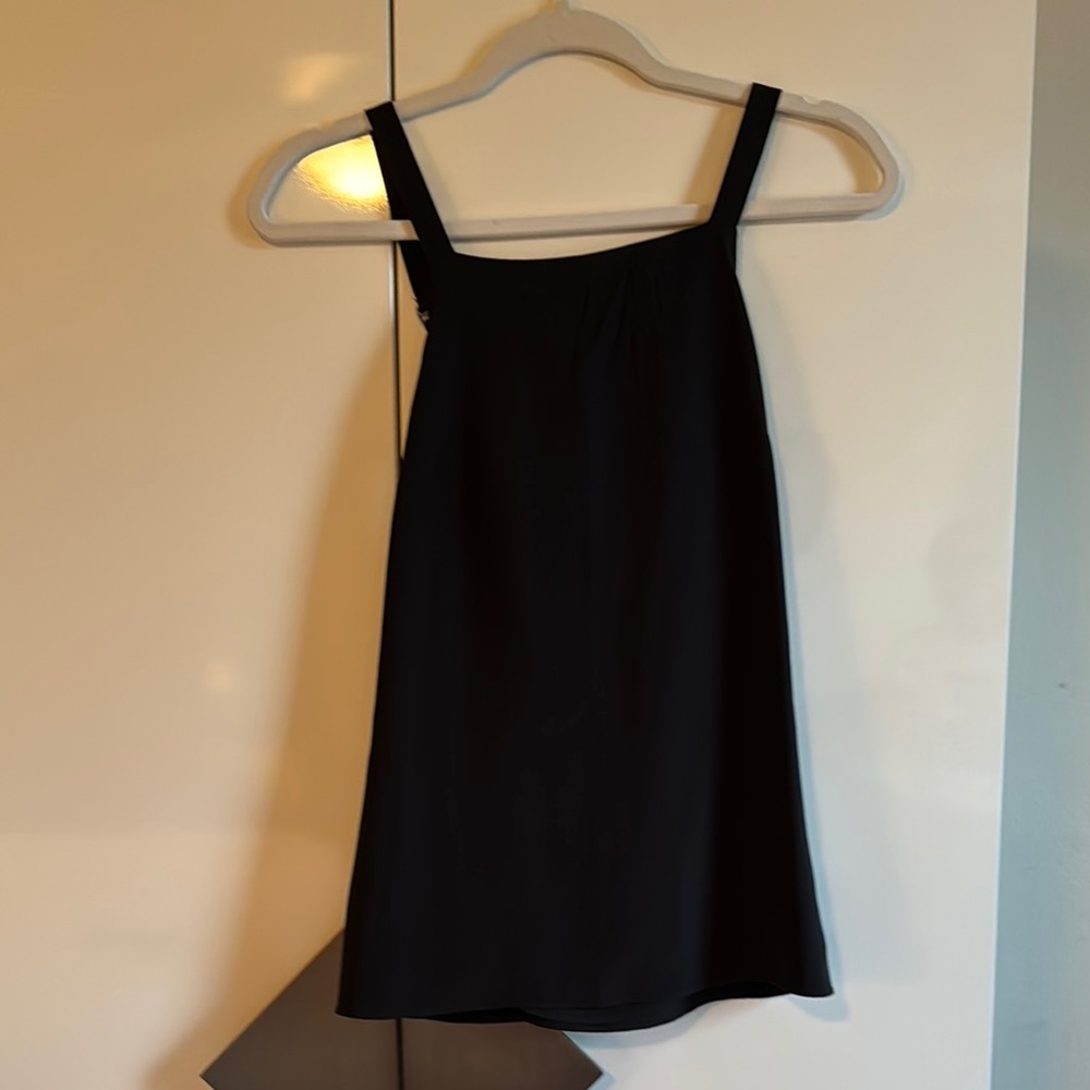 Tibi NY Black 100% Silk Sleeveless Square Neck, Sz 6